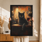 Black Cat Bar Canvas Wall Art
