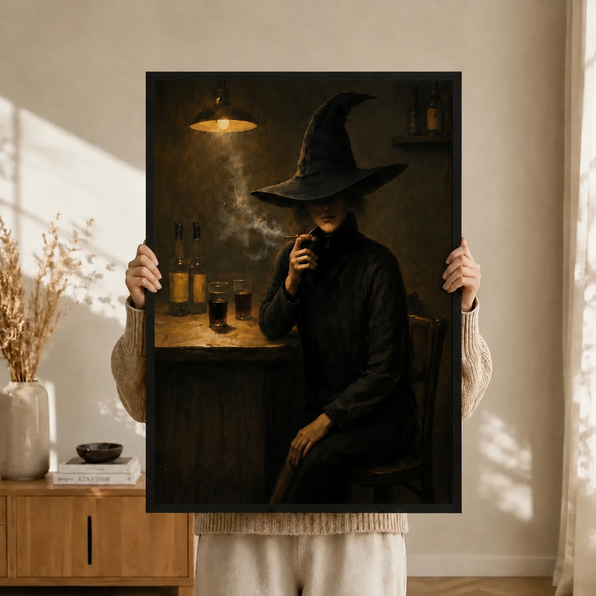 Gothic Witch Bar Dark Moody Canvas Art