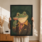 Dapper Frog Portrait Canvas Wall Art