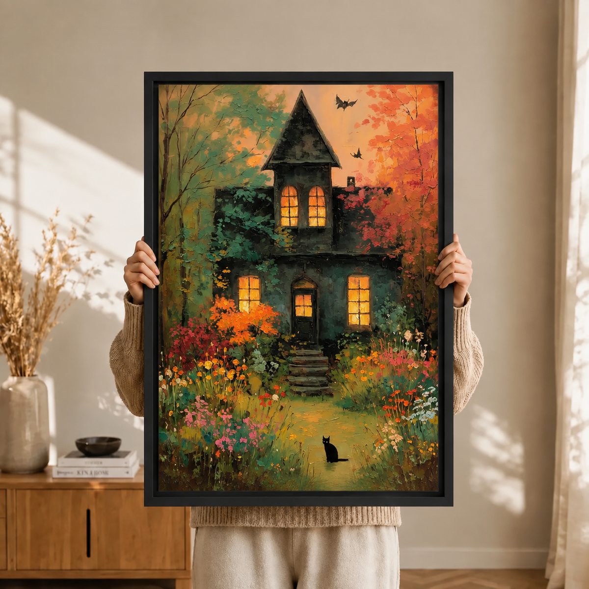 Gothic Cottage Autumn Canvas Wall Art