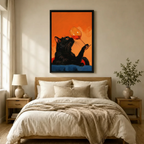 Black Cat Wine Pop Art Canvas Print