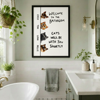 Personalized Cats Bathroom Wall Art Print w6613