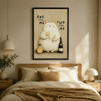 Funny Cat Wine Lover Whimsical Canvas Wall Art
