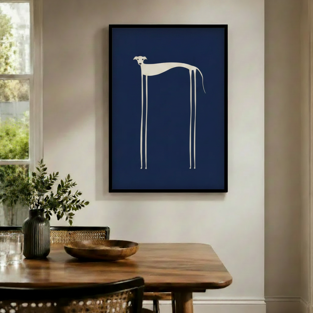 Minimalist Greyhound Canvas Print | Elegant Dog Wall Art