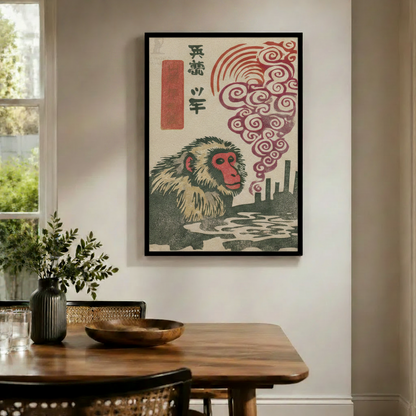 Japanese Snow Monkey Hot Spring Canvas Art