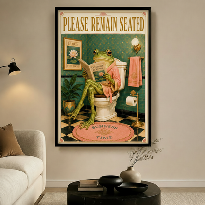 主图1 – Please Remain Seated Frog in Black Frame