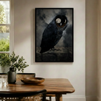 Moon-Eyed Owl Dark Cosmic Canvas Wall Art