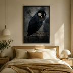 Moon-Eyed Owl Dark Cosmic Canvas Wall Art