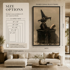 Witch Reading Spell Book Canvas Wall Art