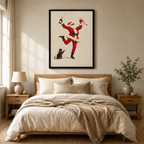 Dancing Santa Champagne Cat Christmas Canvas Art