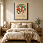 Vintage Santa Reindeer Christmas Poem Canvas Art