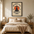 Halloween Black Cat Vintage Poster Canvas Art