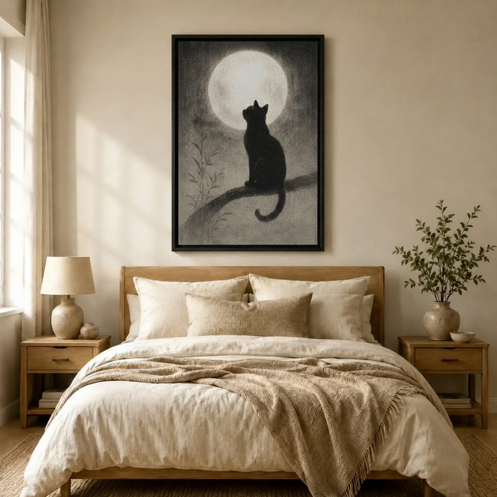 主图1 - 黑猫望月卧室场景
