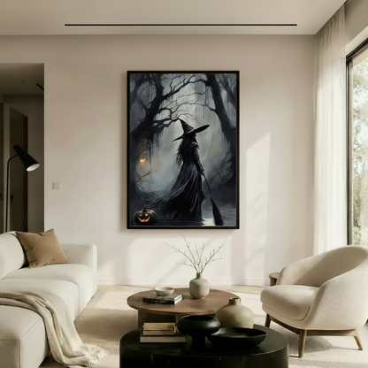 Dark Forest Witch Gothic Halloween Oil Canvas