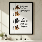Personalized Cats Bathroom Wall Art Print w6613
