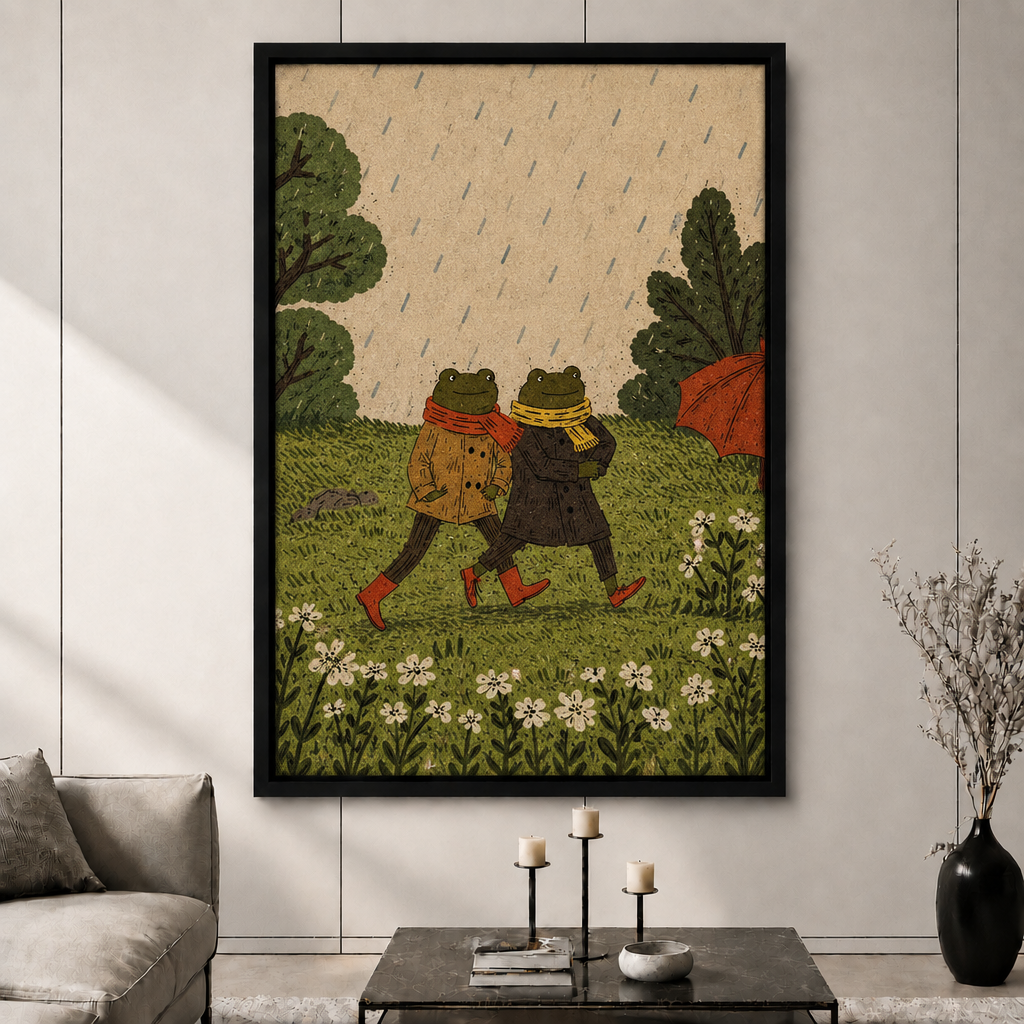 模板1 - 雨中双蛙