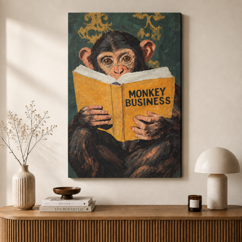 Monkey Business Oil Painting Canvas Art