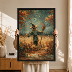 Autumn Scarecrow Field Canvas Wall Art