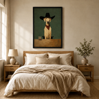 Rustic Dog Cowboy Hat Whiskey Canvas Art