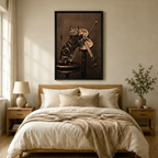 Vintage Cat Violin Sepia Canvas Art Print