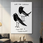 One For Sorrow Magpie Funny Quote Canvas Print