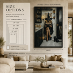 Witch Reading Black Cat Gothic Canvas Wall Art