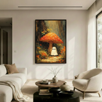 Rainy Day Ghost Mushroom Canvas Wall Art