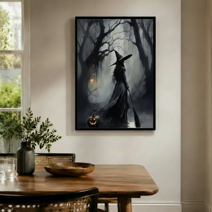 Dark Forest Witch Gothic Halloween Oil Canvas