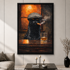 Gangster Cat Whiskey Canvas Art