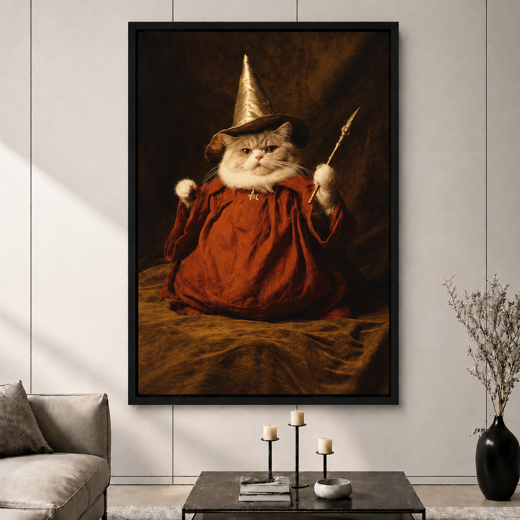 Wizard Cat Oil Painting Canvas Art