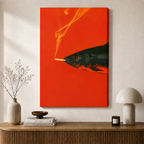 Surreal Smoking Fish Red Pop Art Canvas