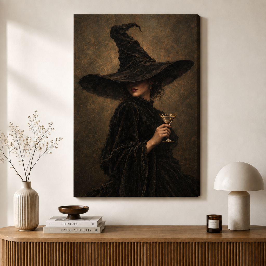 Gothic Witch Portrait Canvas Wall Art