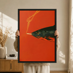 Surreal Smoking Fish Red Pop Art Canvas