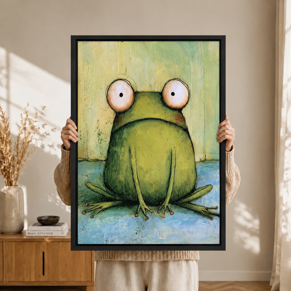 Whimsical Frog Canvas Wall Art
