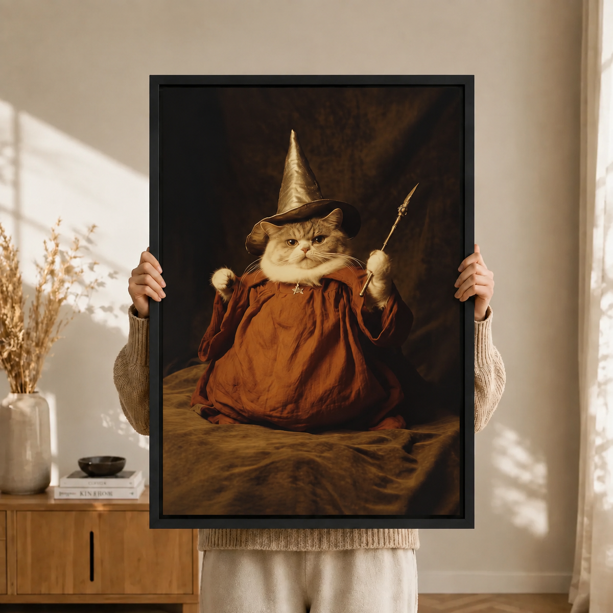 Wizard Cat Oil Painting Canvas Art