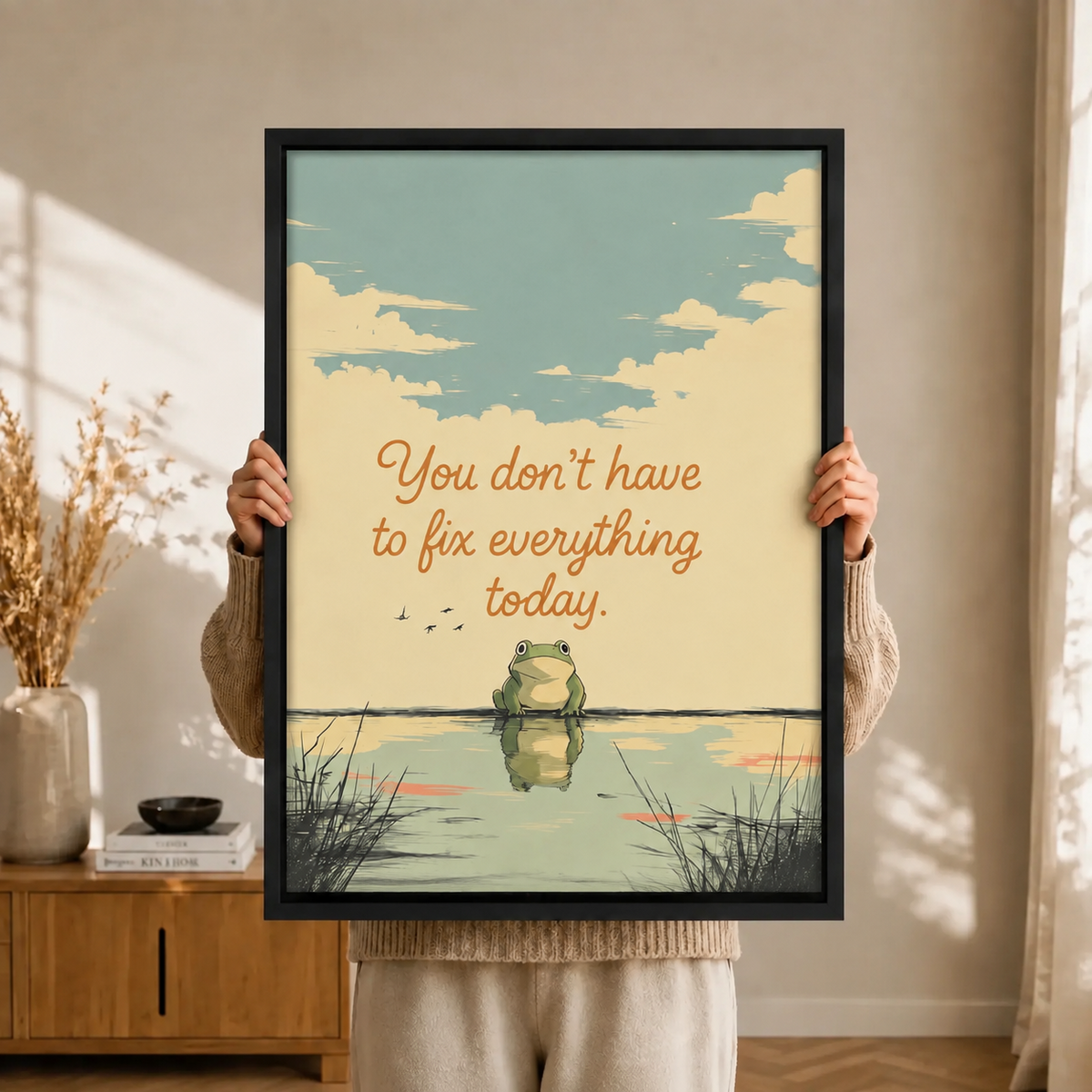 Inspirational Retro Frog Pond Canvas Wall Art