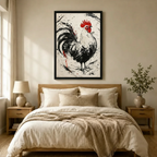 Abstract Rooster Ink Splash Canvas Art