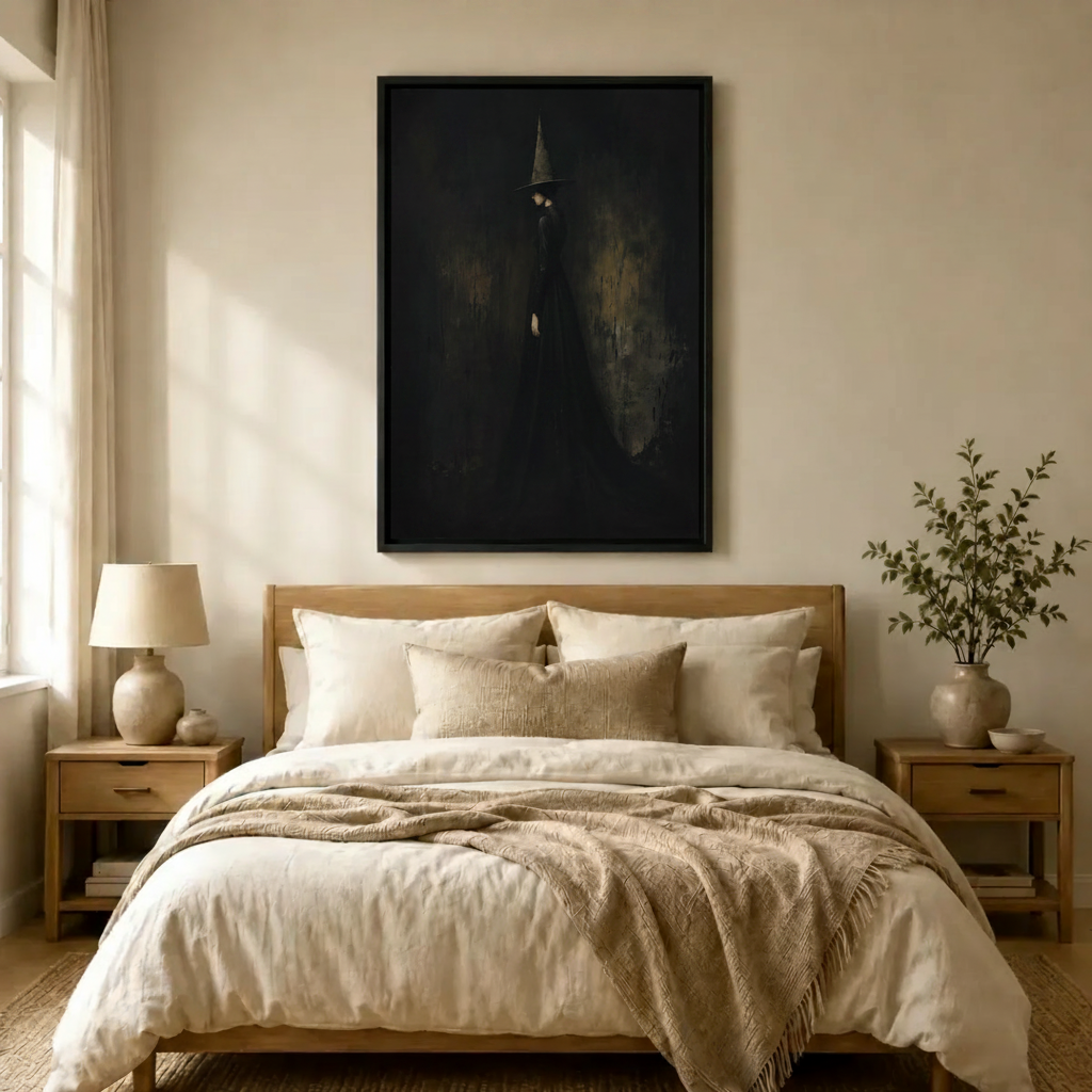 Dark Witch Portrait Gothic Moody Canvas Art