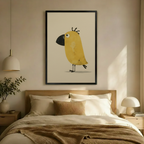 Scruffy Yellow Bird Big Beak Canvas Wall Art
