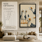 Funny Seagull Gang Watercolor Whimsical Canvas Art