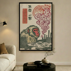 Japanese Snow Monkey Hot Spring Canvas Art