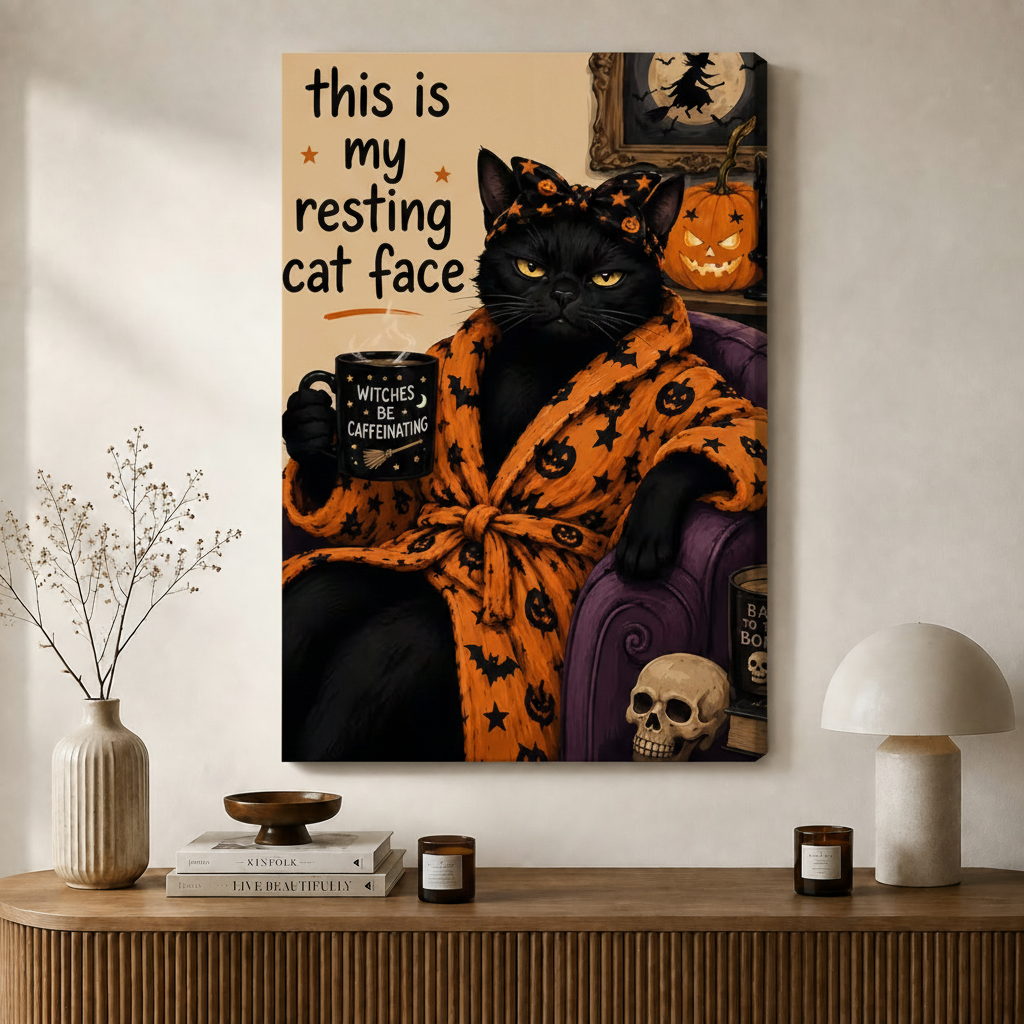 主图3 - Halloween Cat Stretched Canvas