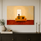 Dachshund Window Dreamer Canvas Wall Art