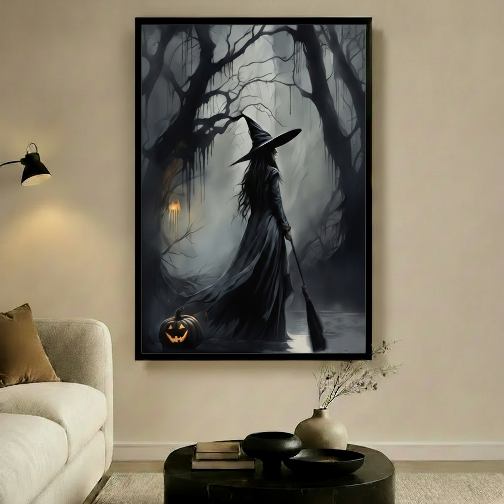 Dark Forest Witch Gothic Halloween Oil Canvas