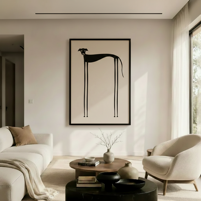 Tall Greyhound Minimalist Line Art Canvas