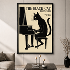 Jazz Cat Piano Vintage Poster Canvas Art