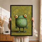 Chubby Frog Oil Painting Canvas Art