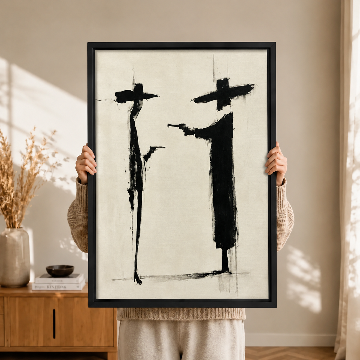 Jazz Duo Abstract Minimalist Canvas Art