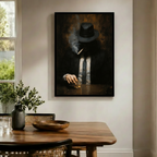 Noir Gentleman Whiskey Cigar Dark Oil Canvas