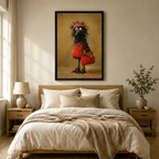 Whimsical Crow Fashion Vintage Canvas Print